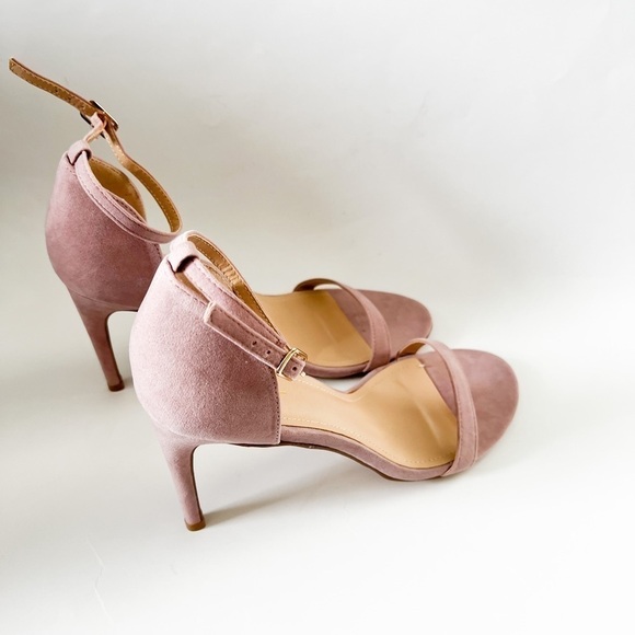 LULUS Strappy Heel Suede Sandals Blush Pink Size 9 - Picture 1 of 5